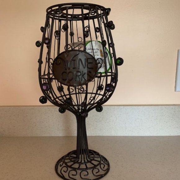 CORK CAGE WINE GLASS - NWT - Picture 2 of 7
